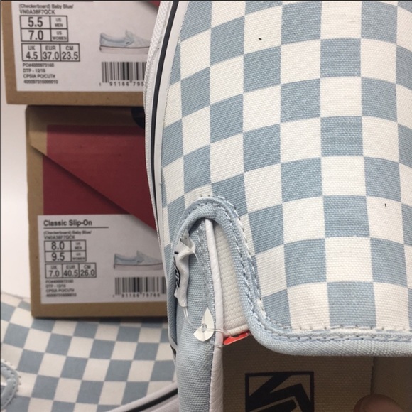 • VANS CLASSIC SLIP-ON Checkerboard Baby Blue WMNS - Picture 9 of 16